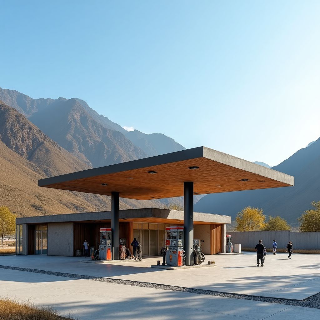 Estación de servicio moderna en Bolivia